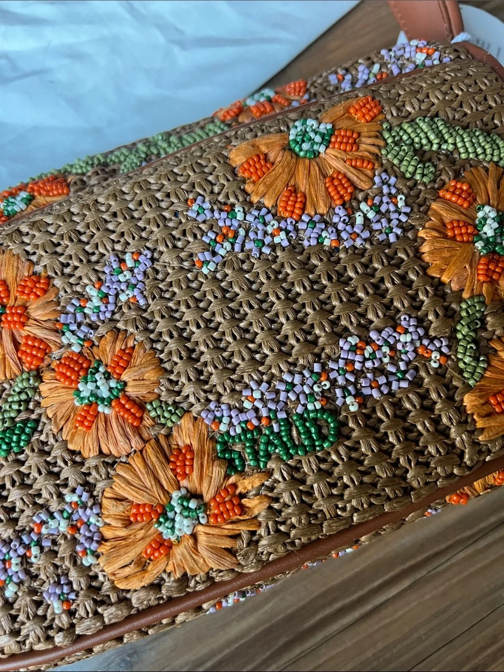 STAUD Tommy Beaded Bag Raffia - Picture 7 of 16